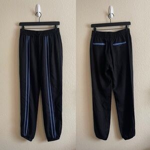 The Cause Collection Black Blue Stripes Jogger Pull On Womens Size Small